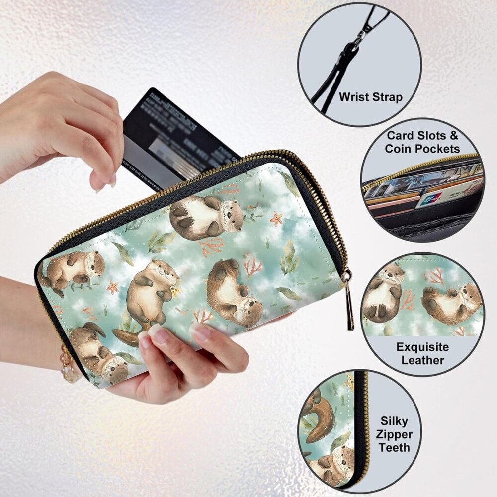 Women's Faux Leather Wallet RFID Large Capacity Card Coin Travel Clutch - Picture 5 of 7